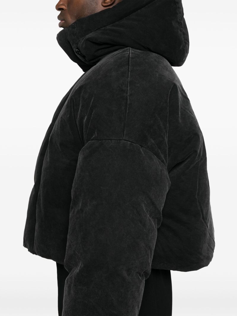 Black Cropped Puffer Jacket