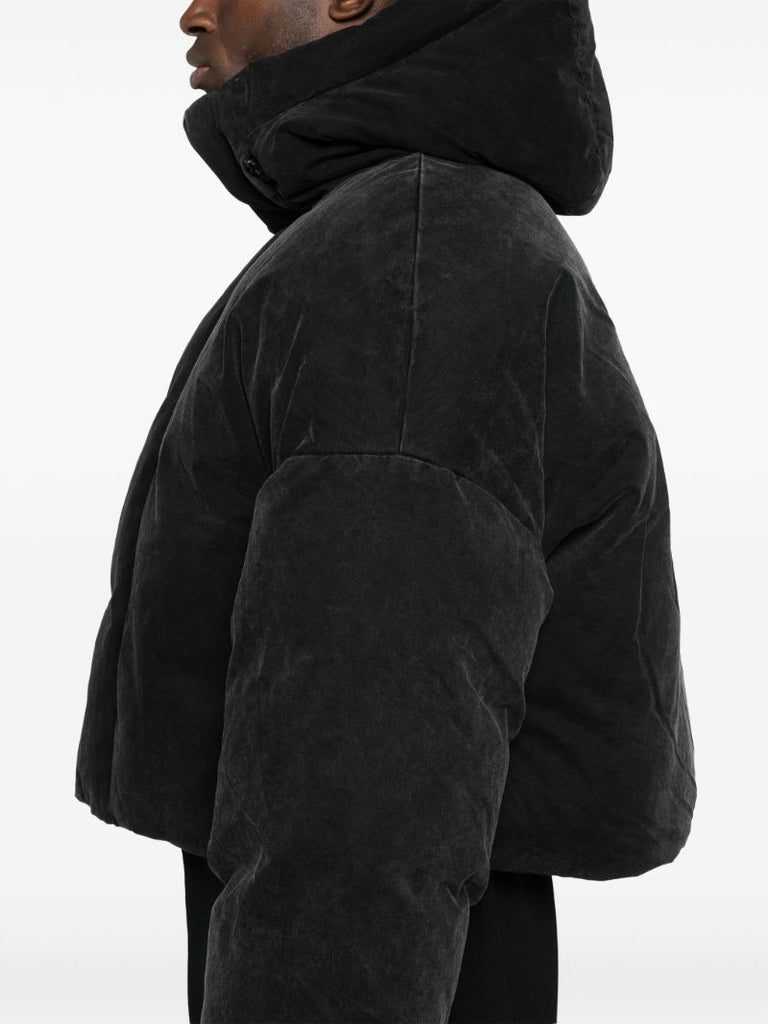 Black Cropped Puffer Jacket
