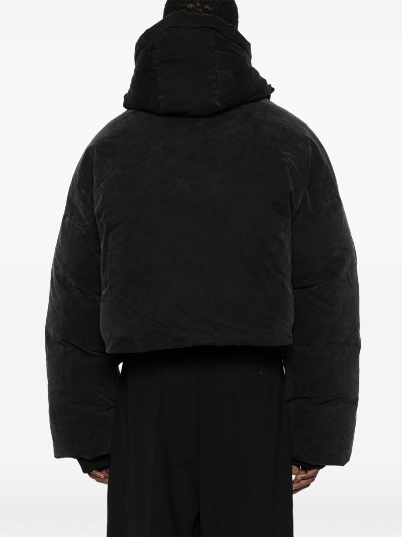 Black Cropped Puffer Jacket