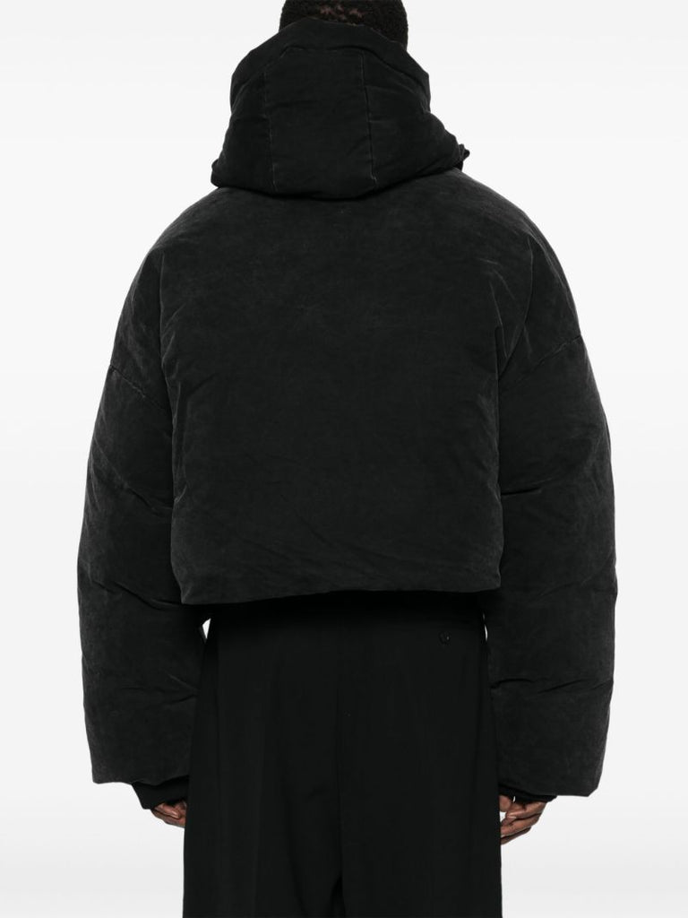 Black Cropped Puffer Jacket