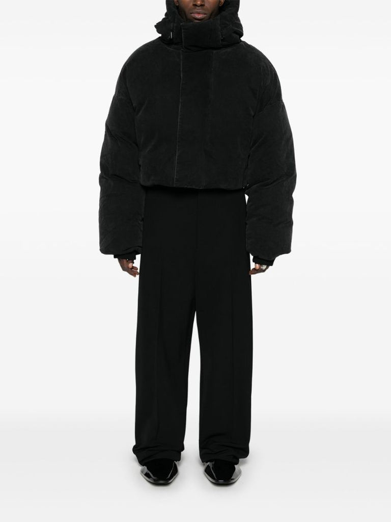 Black Cropped Puffer Jacket