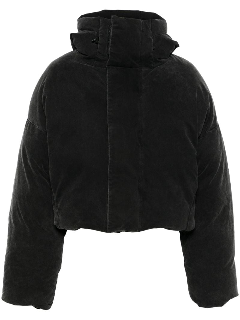 Black Cropped Puffer Jacket