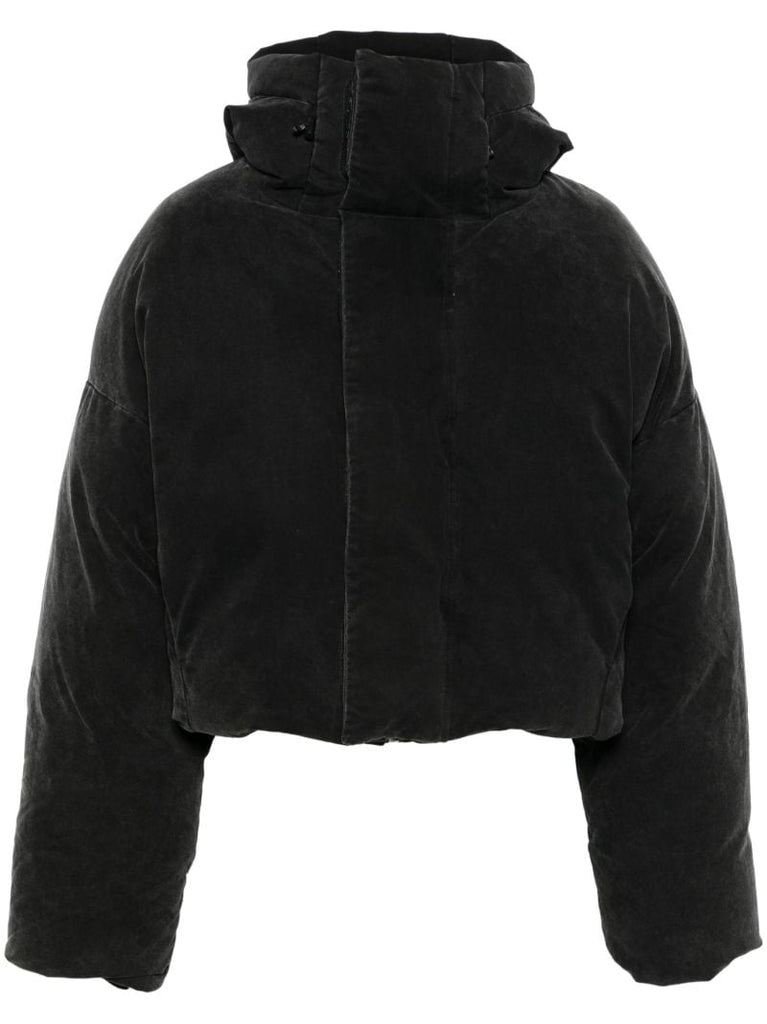 Black Cropped Puffer Jacket
