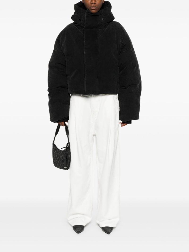 Black Cropped Puffer Jacket