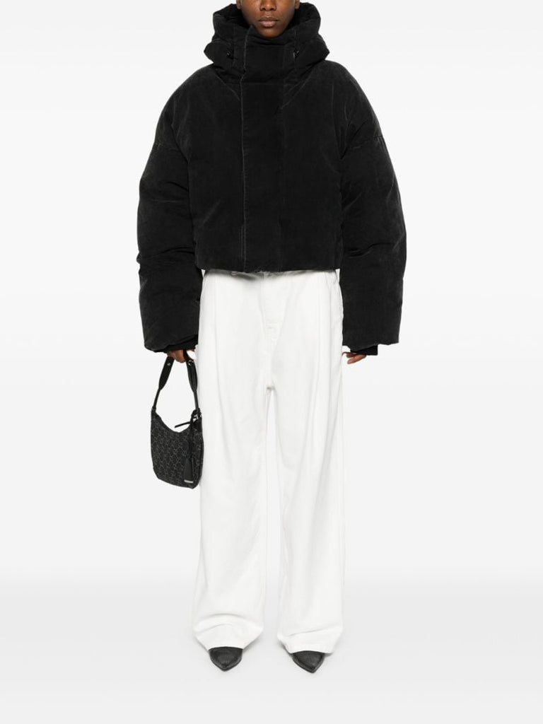 Black Cropped Puffer Jacket