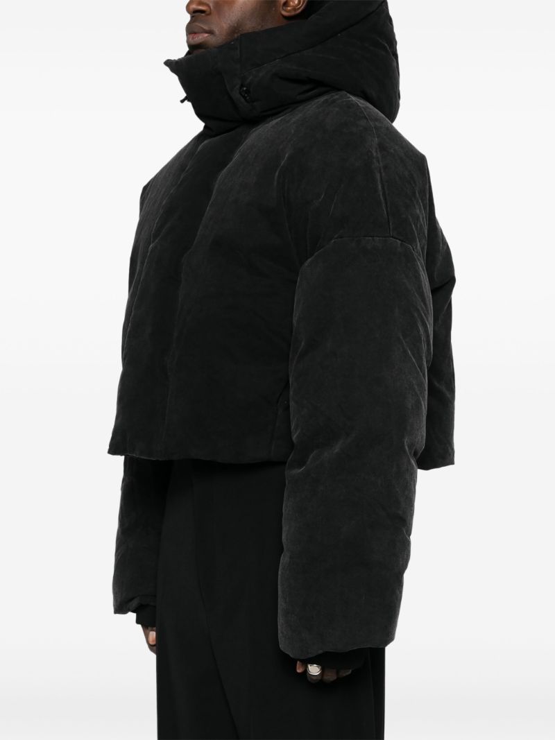 Black Cropped Puffer Jacket