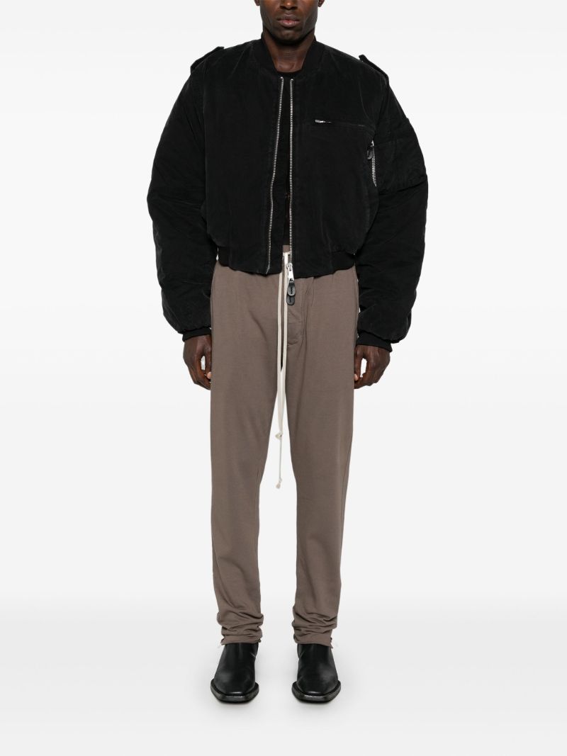 Black Cropped Bomber Jacket