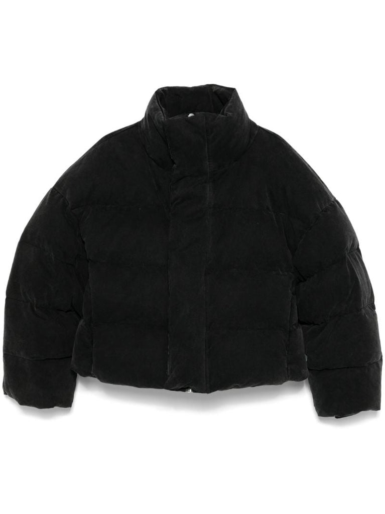 Black Velvet Puffer Jacket