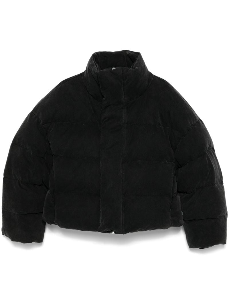 Black Velvet Puffer Jacket