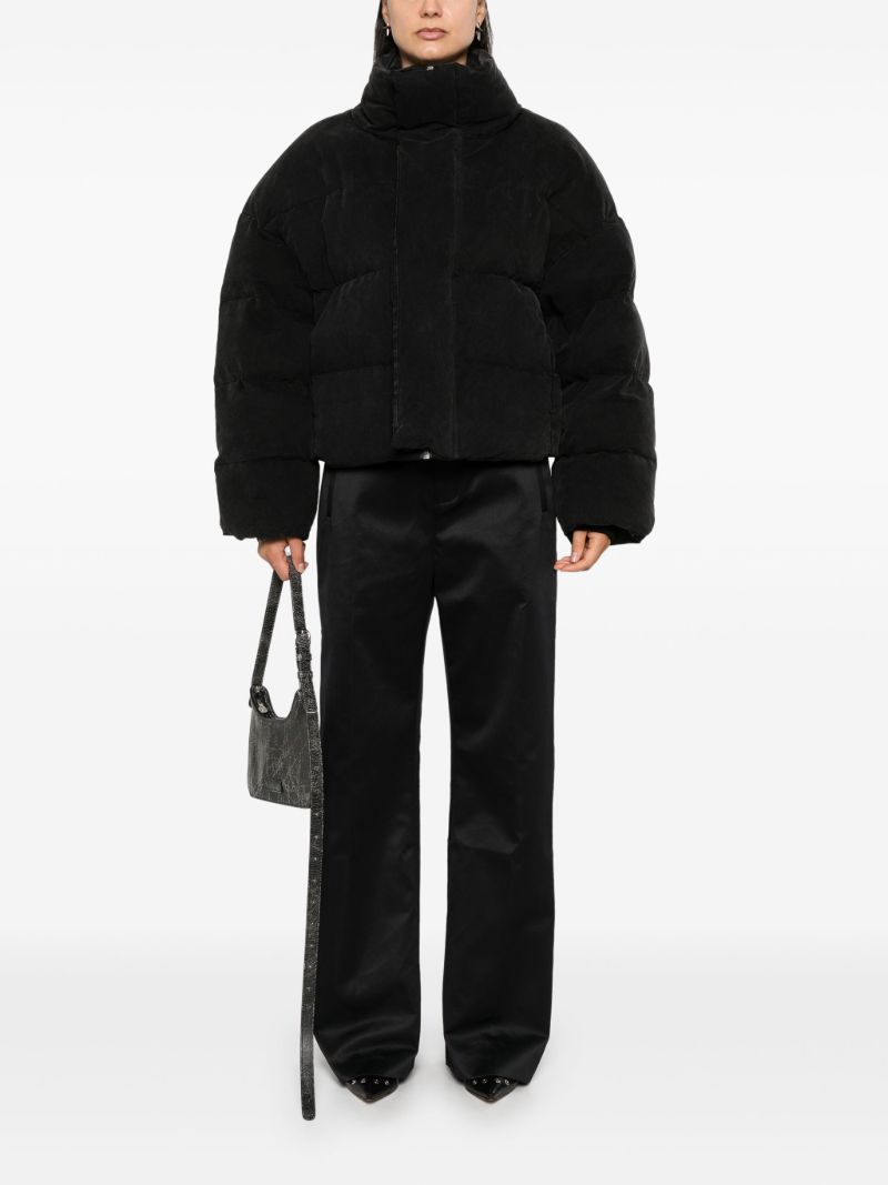 Black Velvet Puffer Jacket