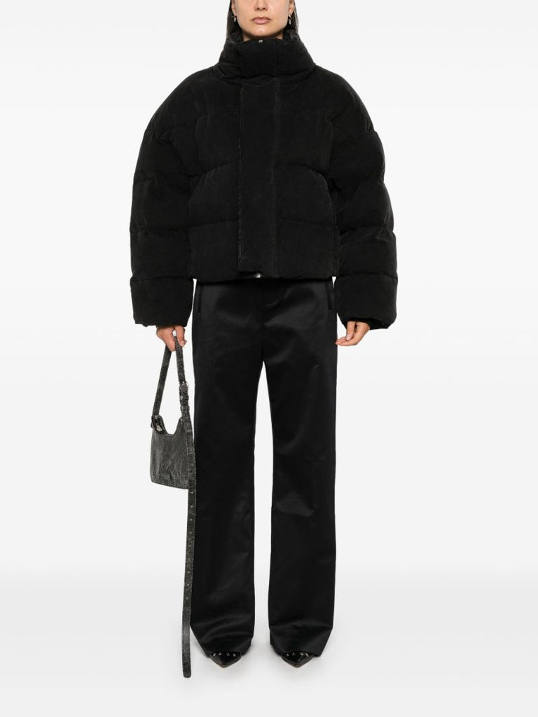 Black Velvet Puffer Jacket
