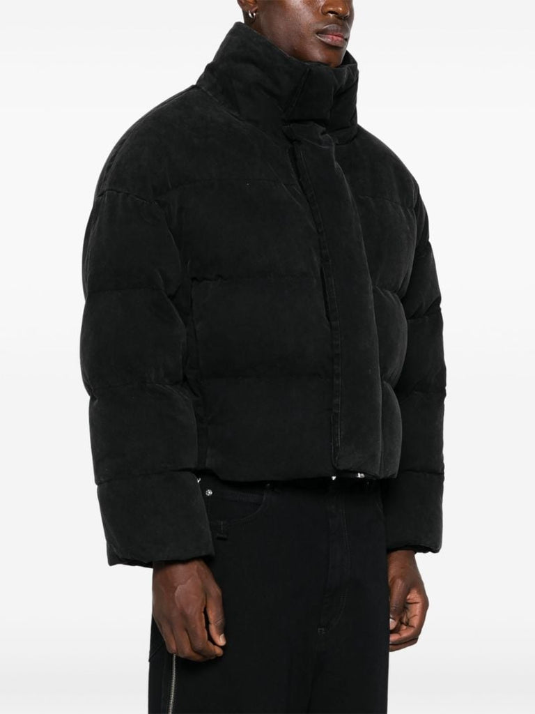 Black Velvet Puffer Jacket