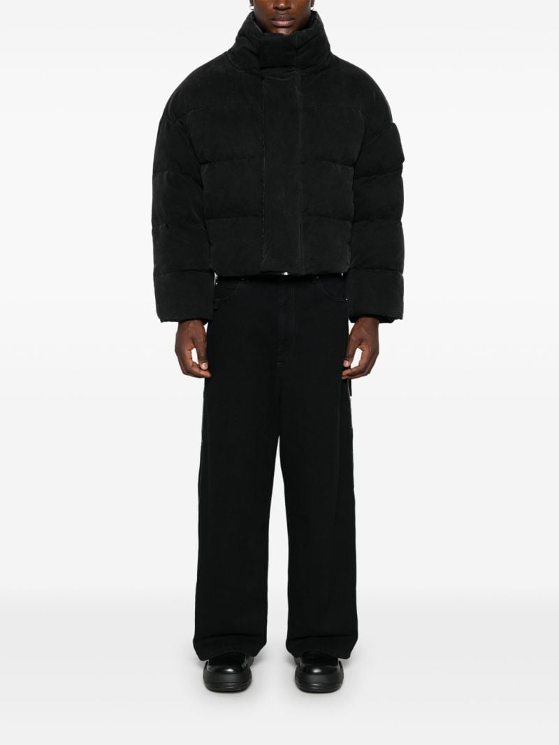 Black Velvet Puffer Jacket