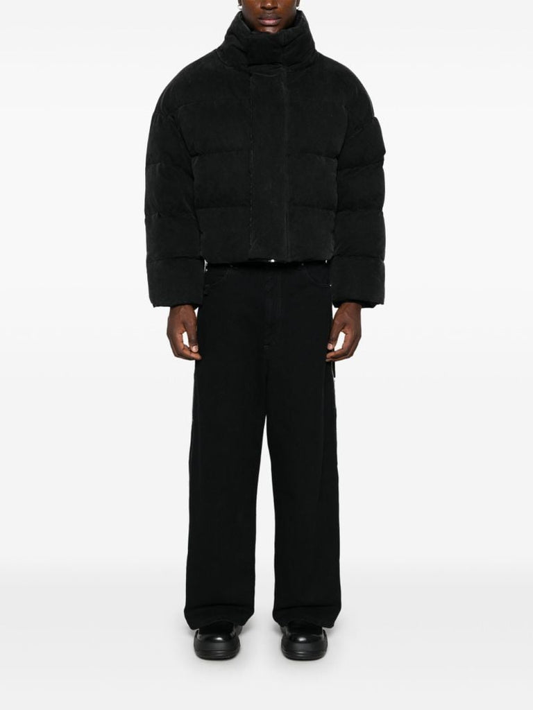 Black Velvet Puffer Jacket