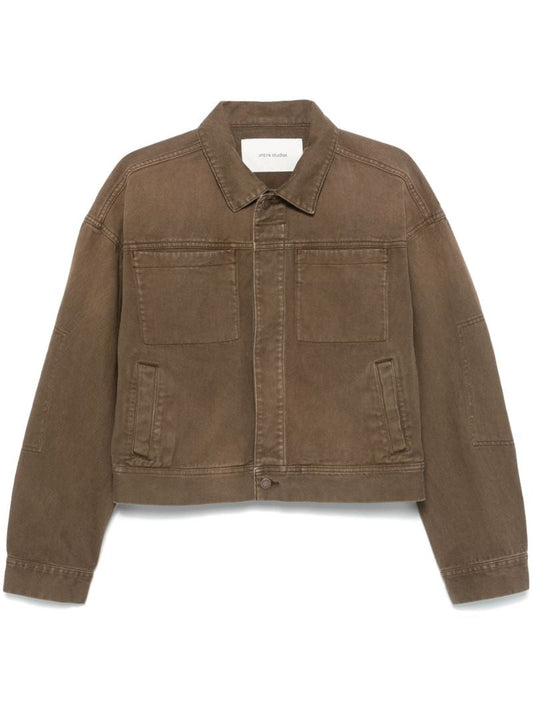 Brown Cotton Denim Jacket