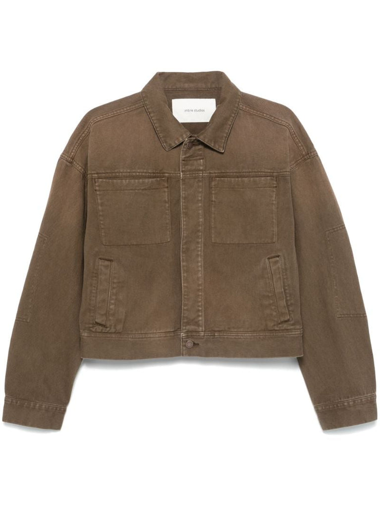 Brown Cotton Denim Jacket