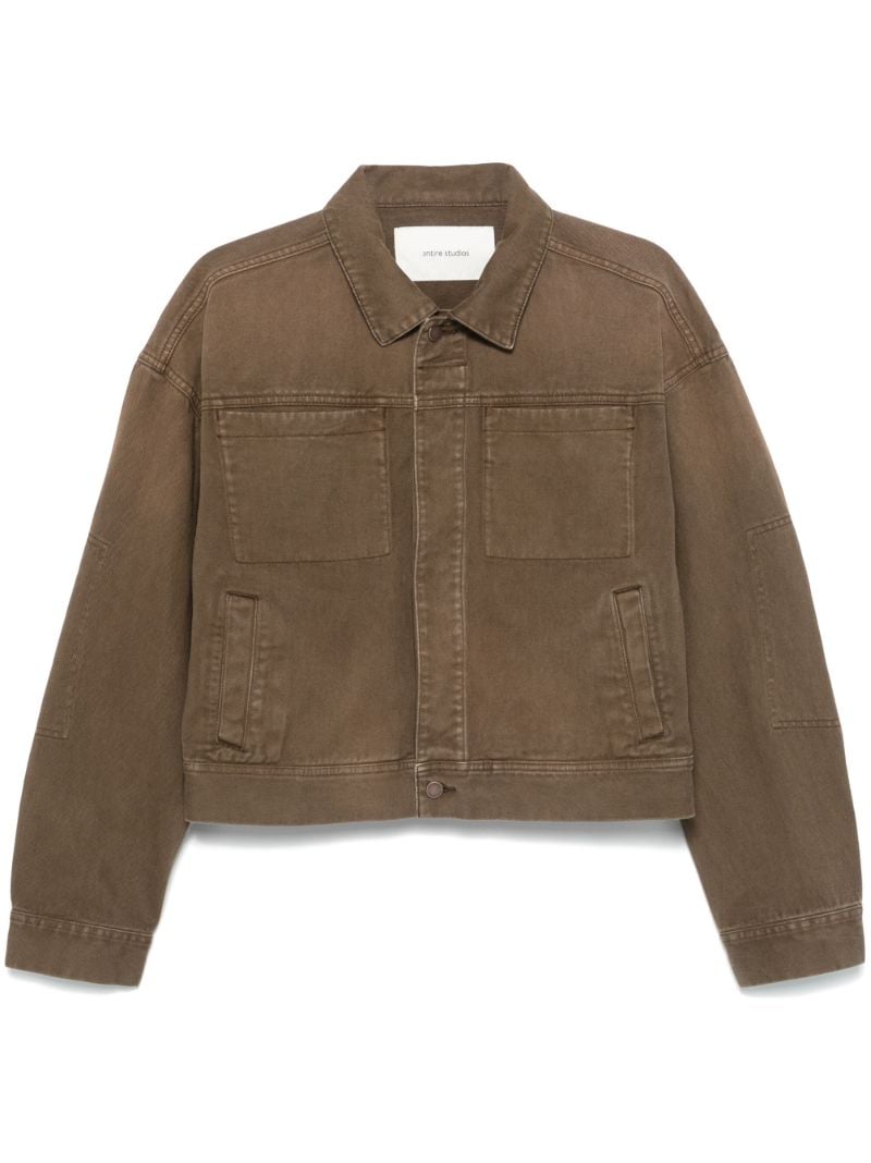 Brown Cotton Denim Jacket