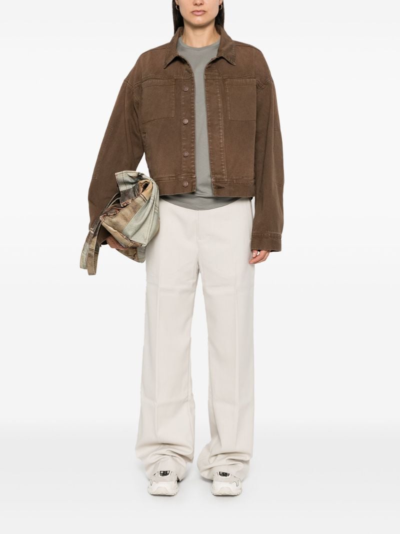 Brown Cotton Denim Jacket
