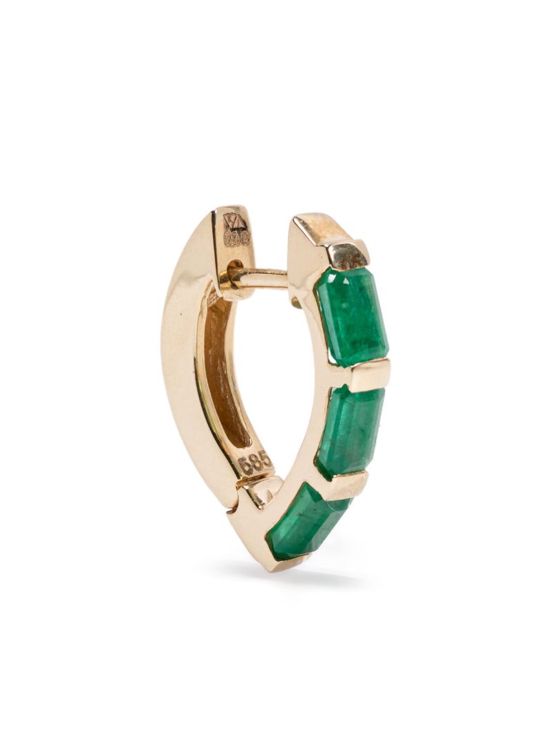 14k Yellow Gold Emerald Earring