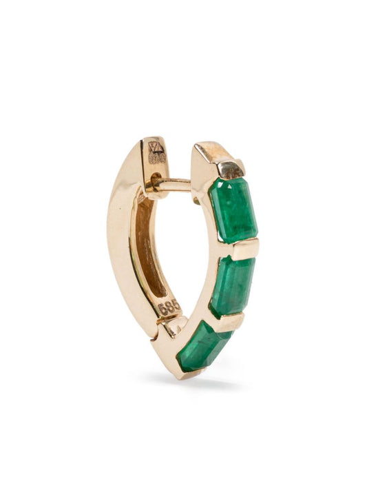 14k Yellow Gold Emerald Earring