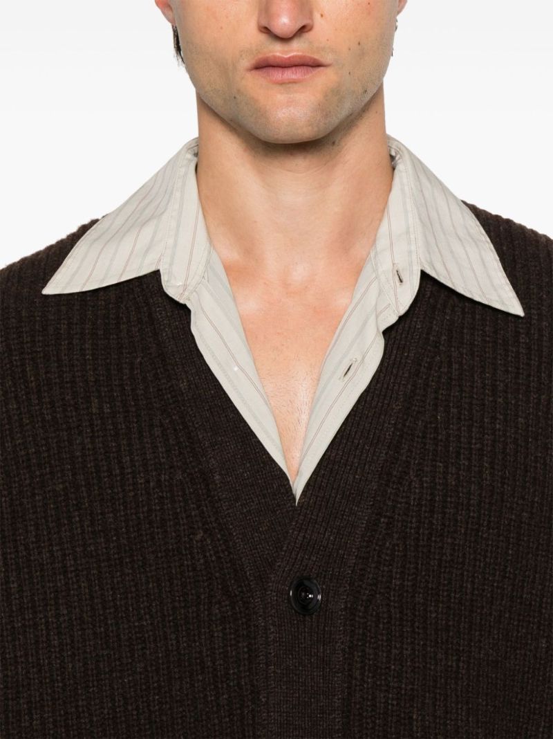Ribbed-knit Cardigan
