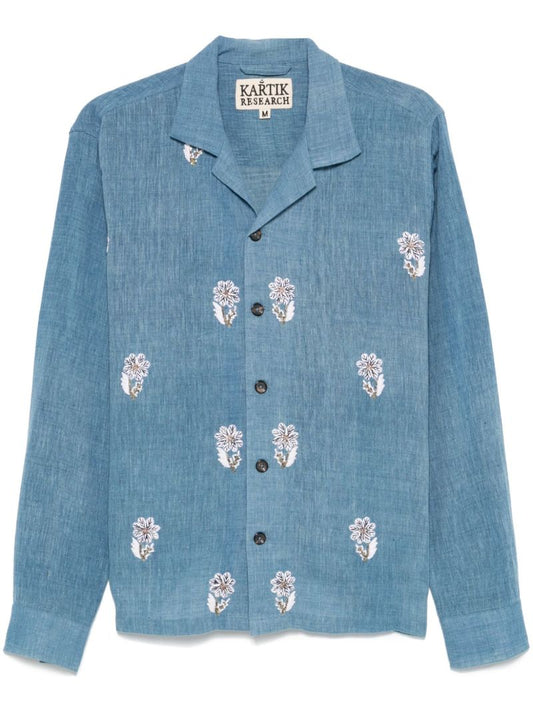 Floral-embroidered Shirt