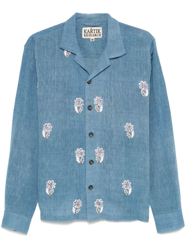 Floral-embroidered Shirt