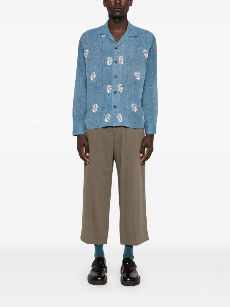 Floral-embroidered Shirt
