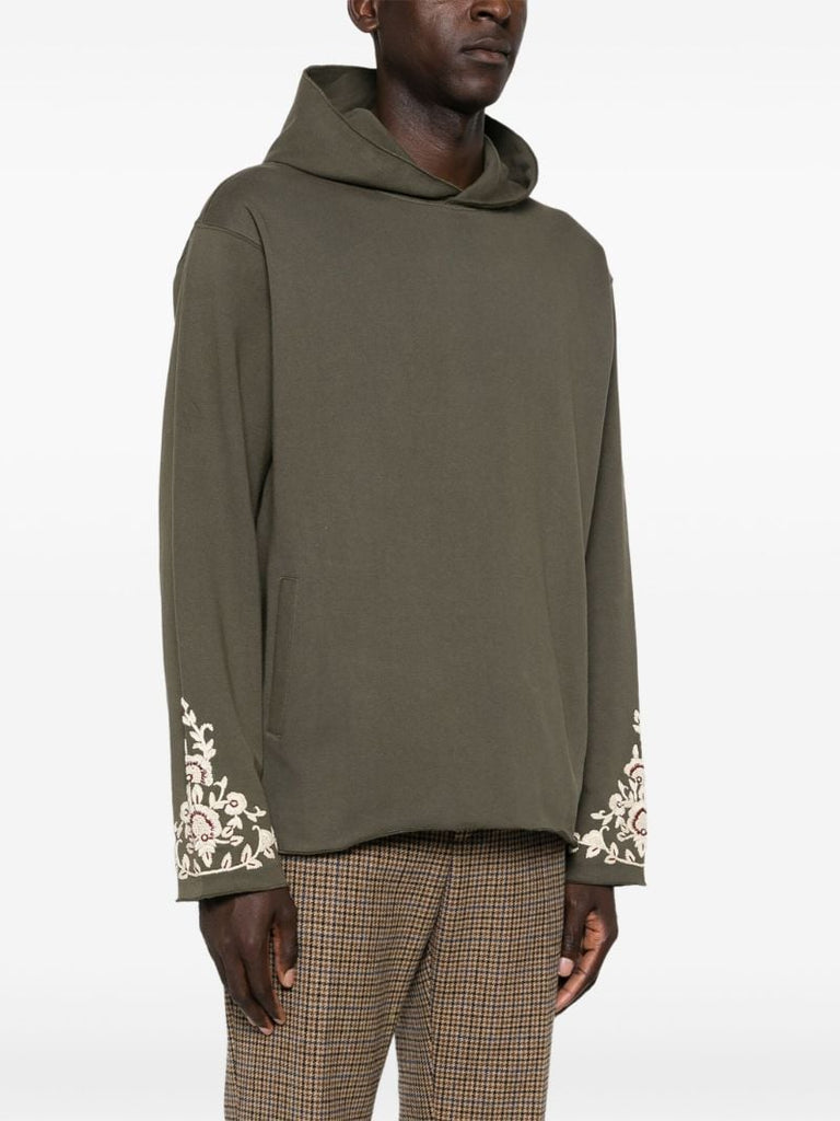 Floral-embroidered Hoodie
