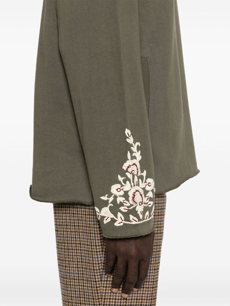 Floral-embroidered Hoodie