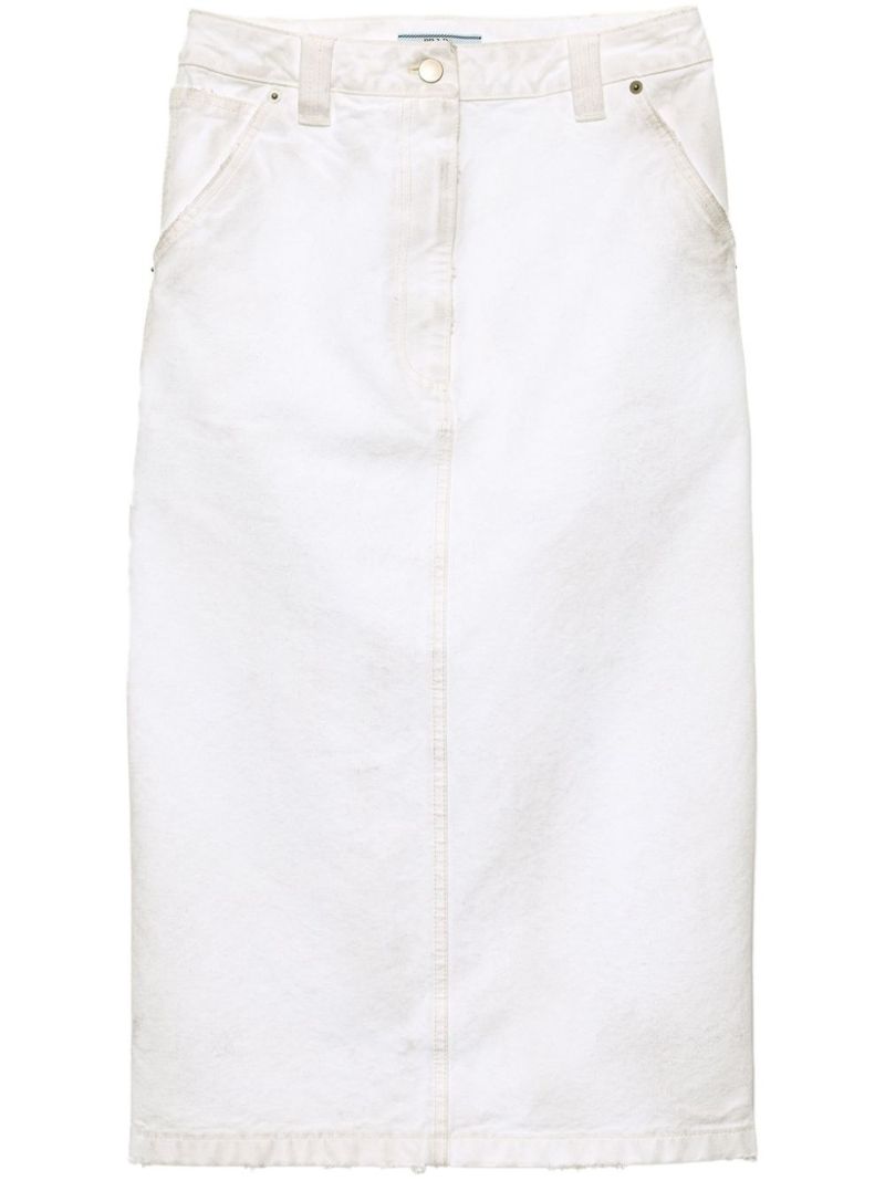 Canvas Pencil Midi Skirt