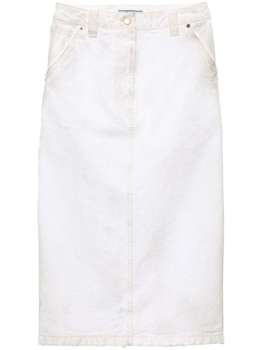 Canvas Pencil Midi Skirt