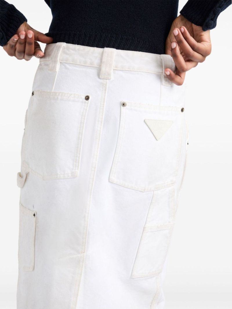 Canvas Pencil Midi Skirt