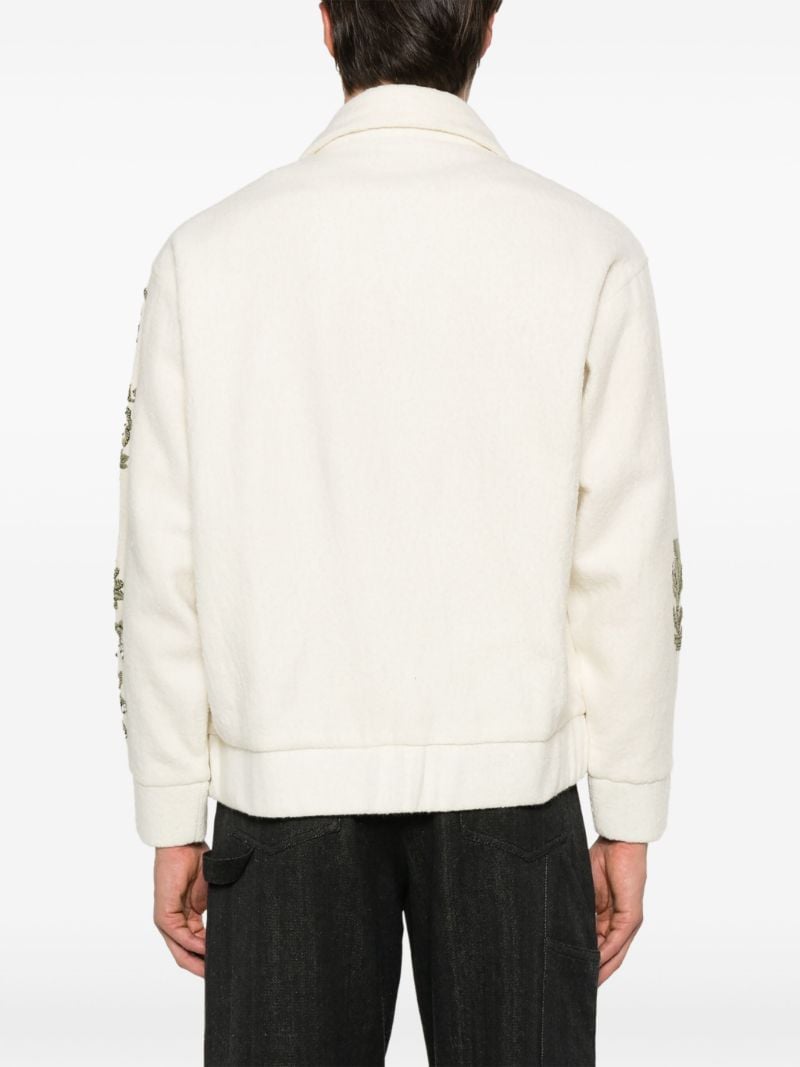Floral-embroidered Bomber Jacket
