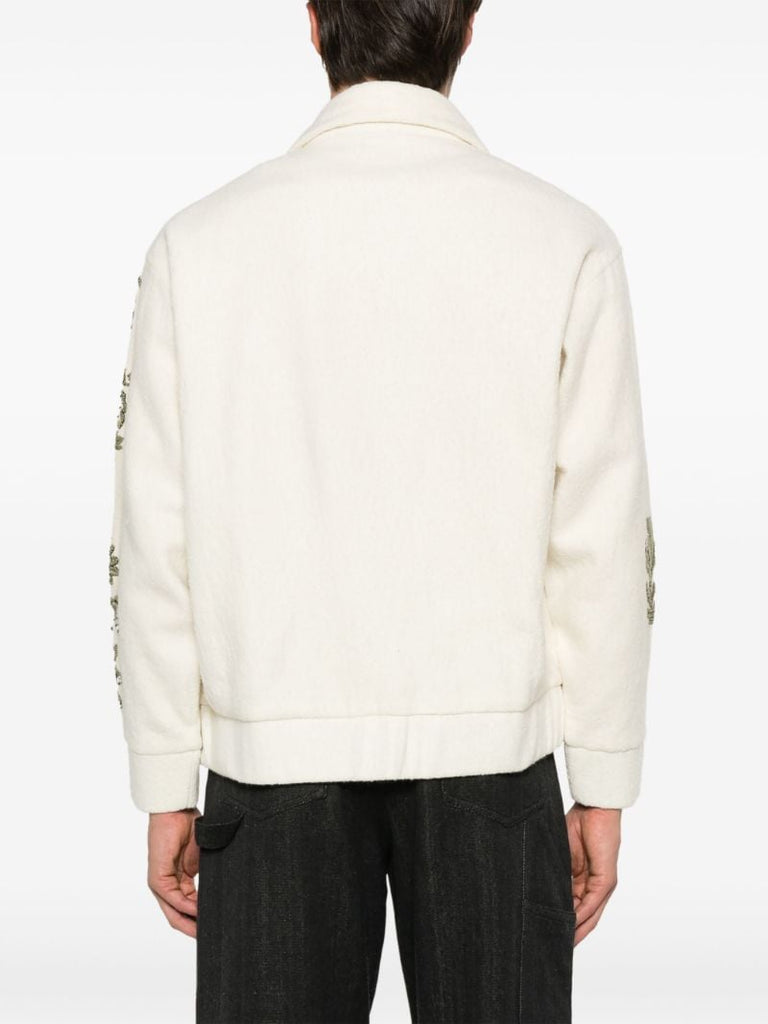 Floral-embroidered Bomber Jacket