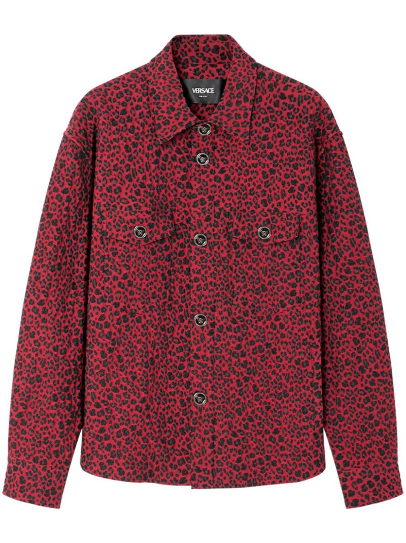 Leopard-print Shirt Jacket