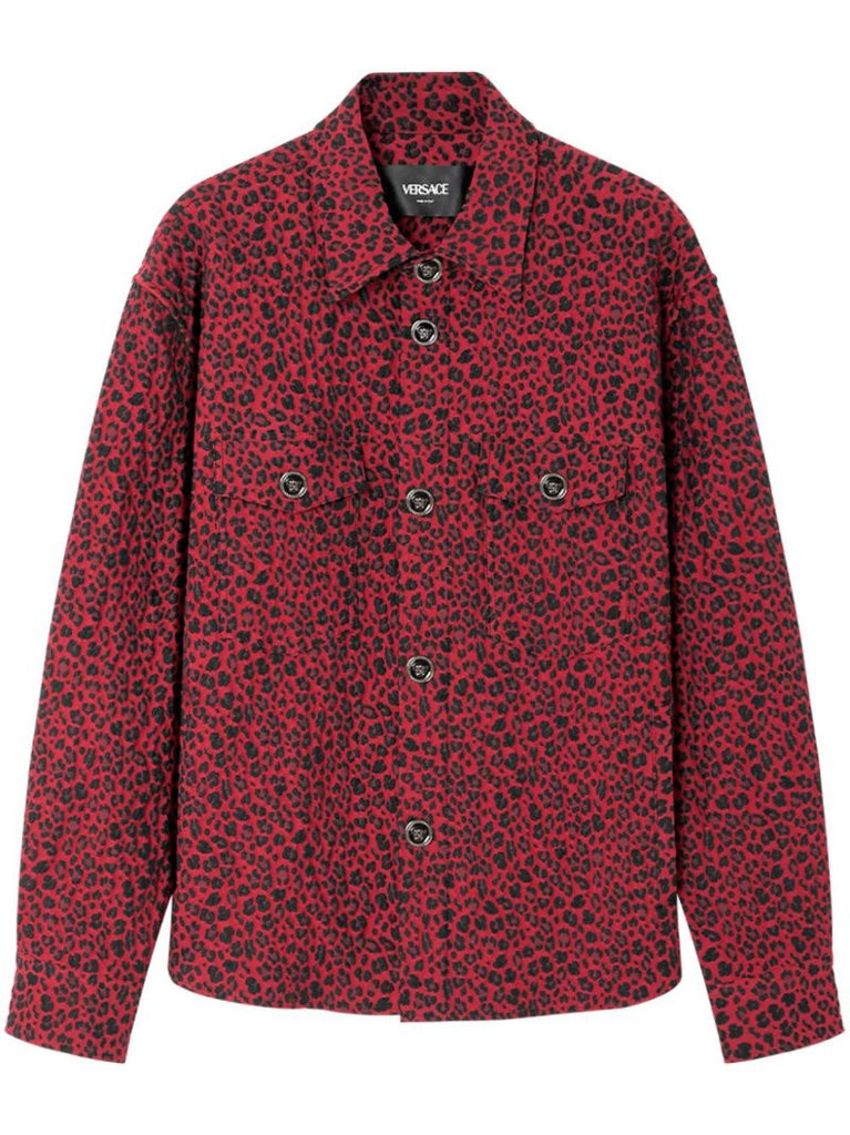 Leopard-print Shirt Jacket