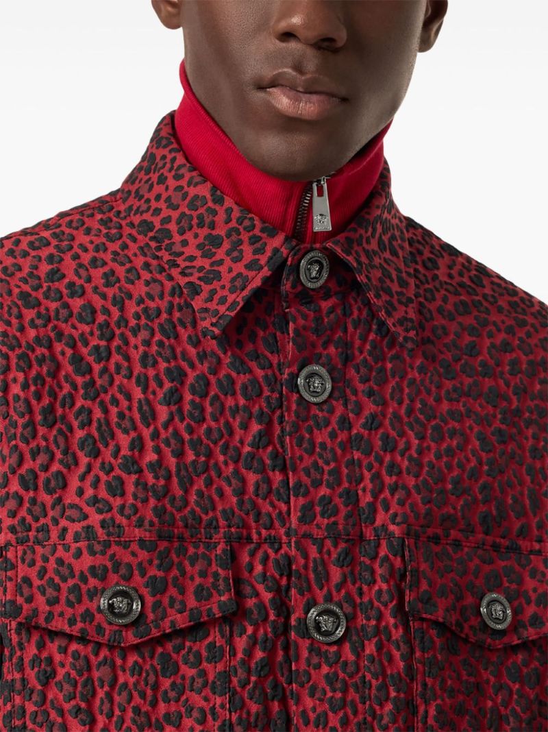 Leopard-print Shirt Jacket