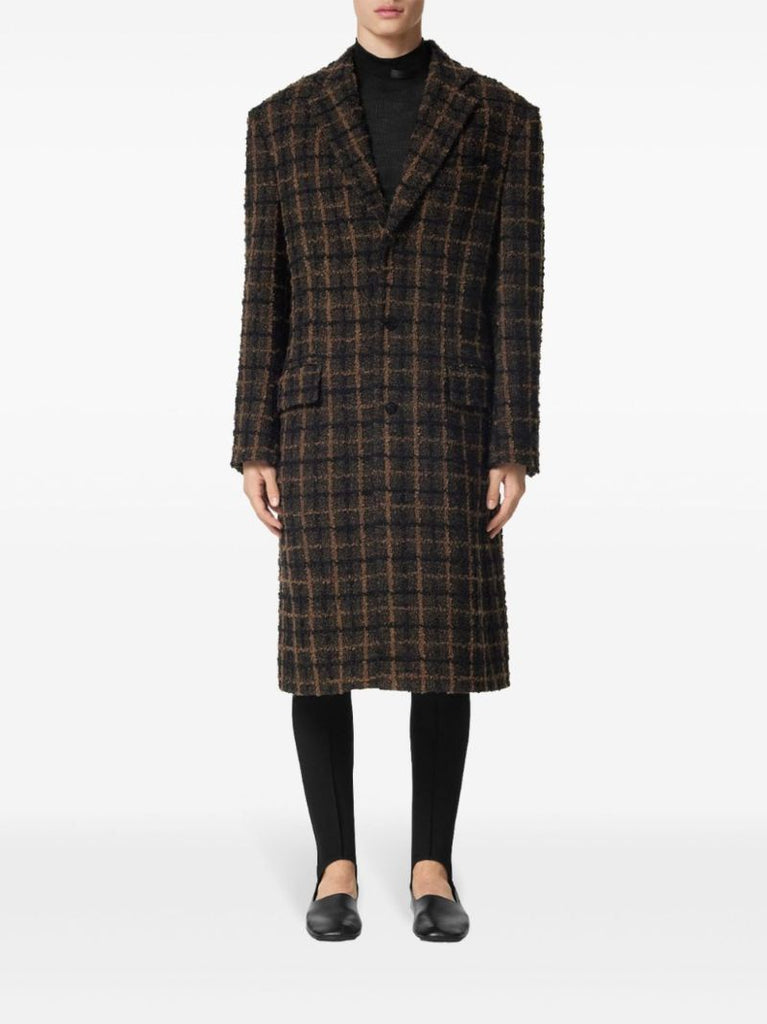 Checked Midi Coat