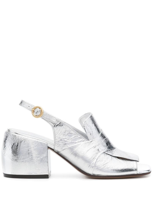 Metallic Leather Sandals