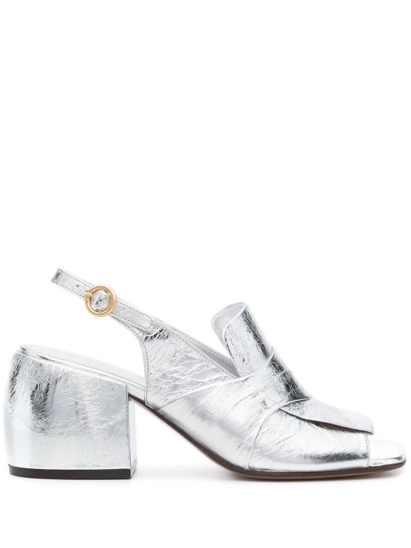 Metallic Leather Sandals