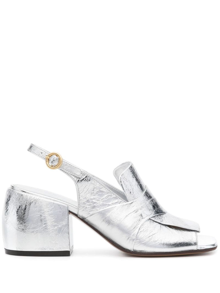 Metallic Leather Sandals
