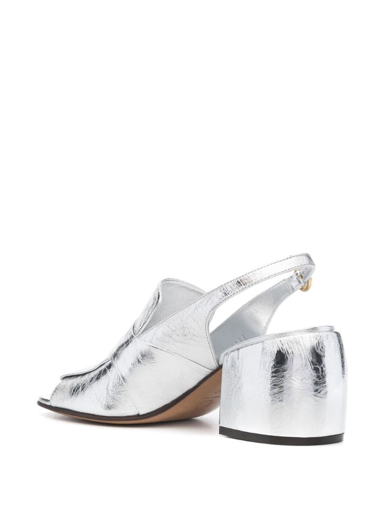 Metallic Leather Sandals