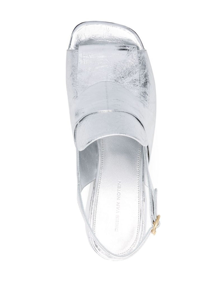 Metallic Leather Sandals