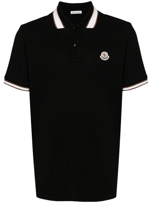 Black Logo AppliquÃ_x0083_Â© Polo Shirt