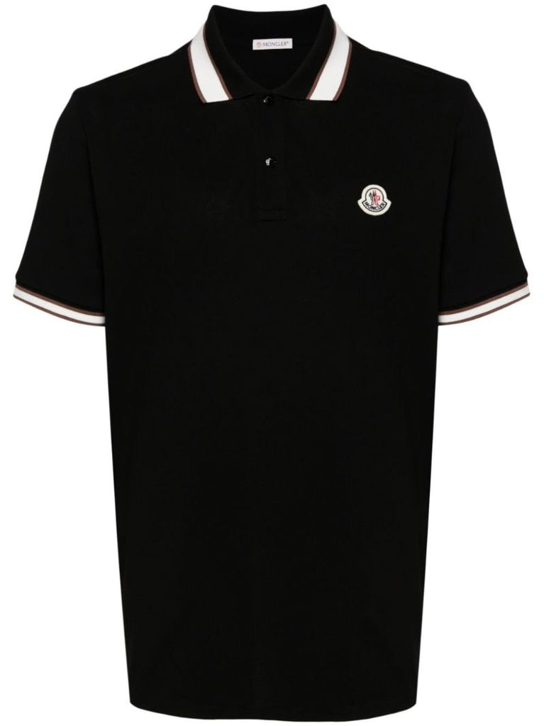 Black Logo AppliquÃ_x0083_Â© Polo Shirt