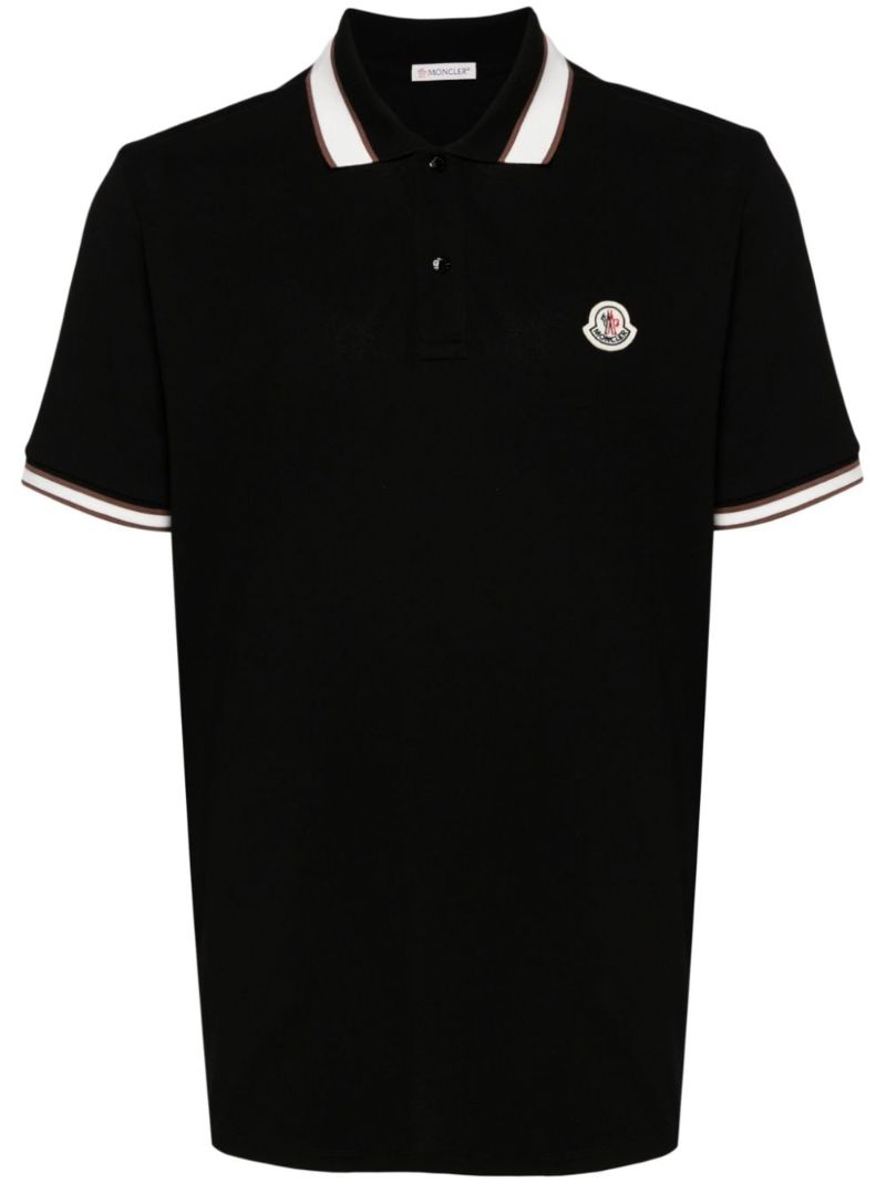Black Logo AppliquÃ_x0083_Â© Polo Shirt