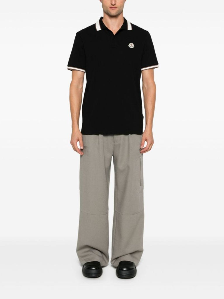 Black Logo AppliquÃ_x0083_Â© Polo Shirt