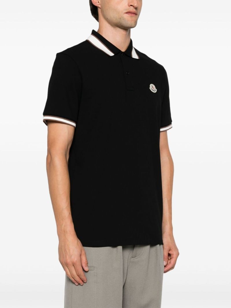 Black Logo AppliquÃ_x0083_Â© Polo Shirt