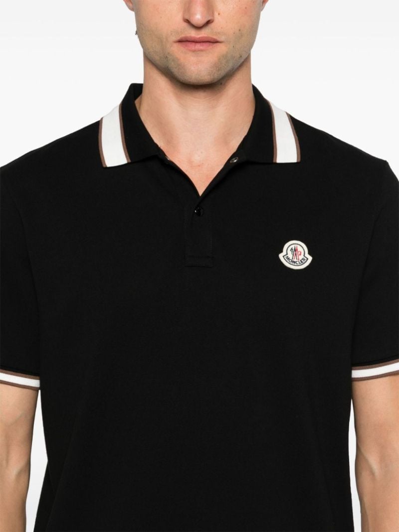 Black Logo AppliquÃ_x0083_Â© Polo Shirt